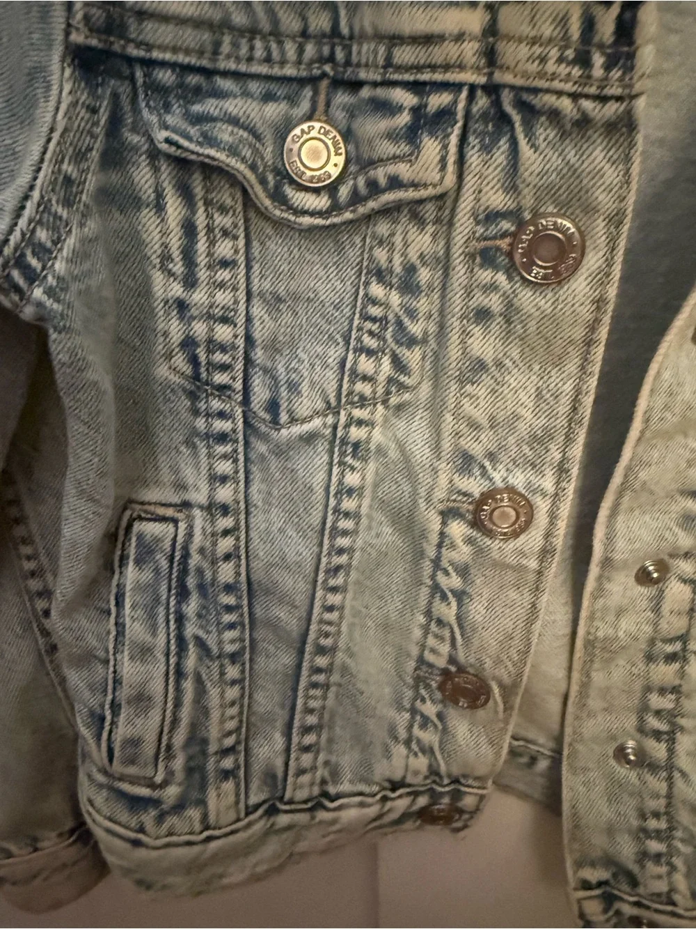 Gap Kids Acid Wash Denim Jean Jacket Light Wash Size S